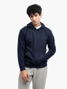 Premium blank hoodie manufacturer smooth fleece front view